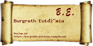 Burgreth Eutímia névjegykártya